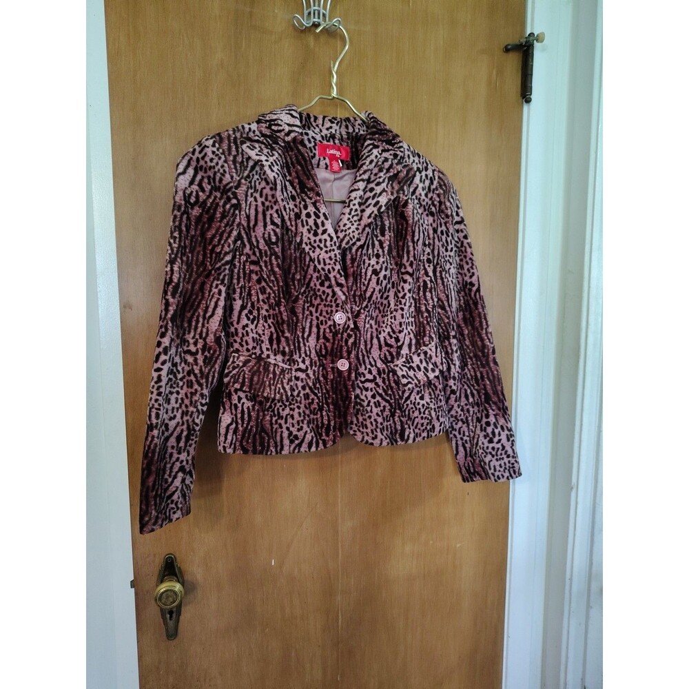 Latina Life Velvet Leopard Jacket Pink 10 Velour
